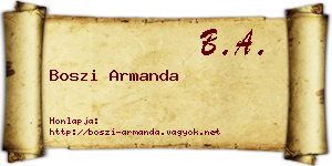 Boszi Armanda névjegykártya